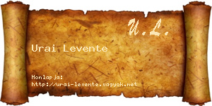 Urai Levente névjegykártya